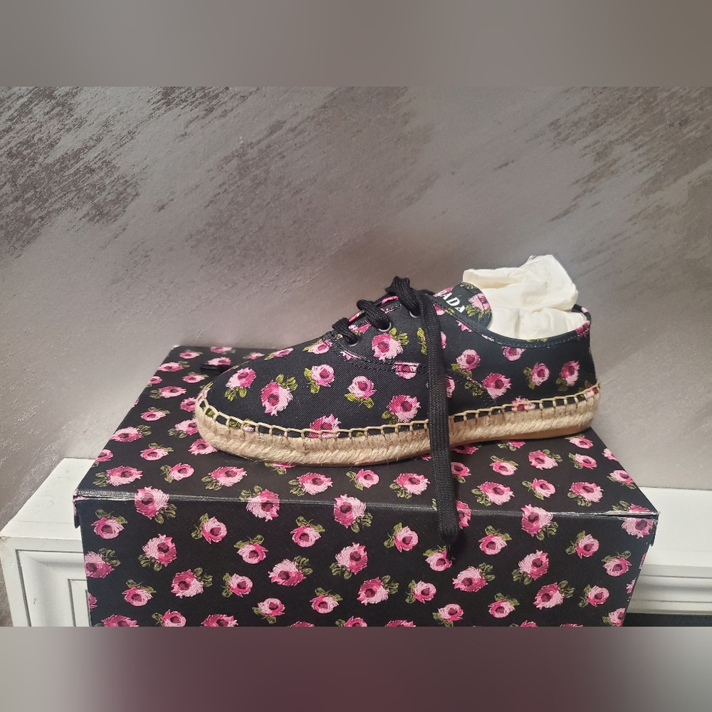 Prada .Women's Black Espadrilles